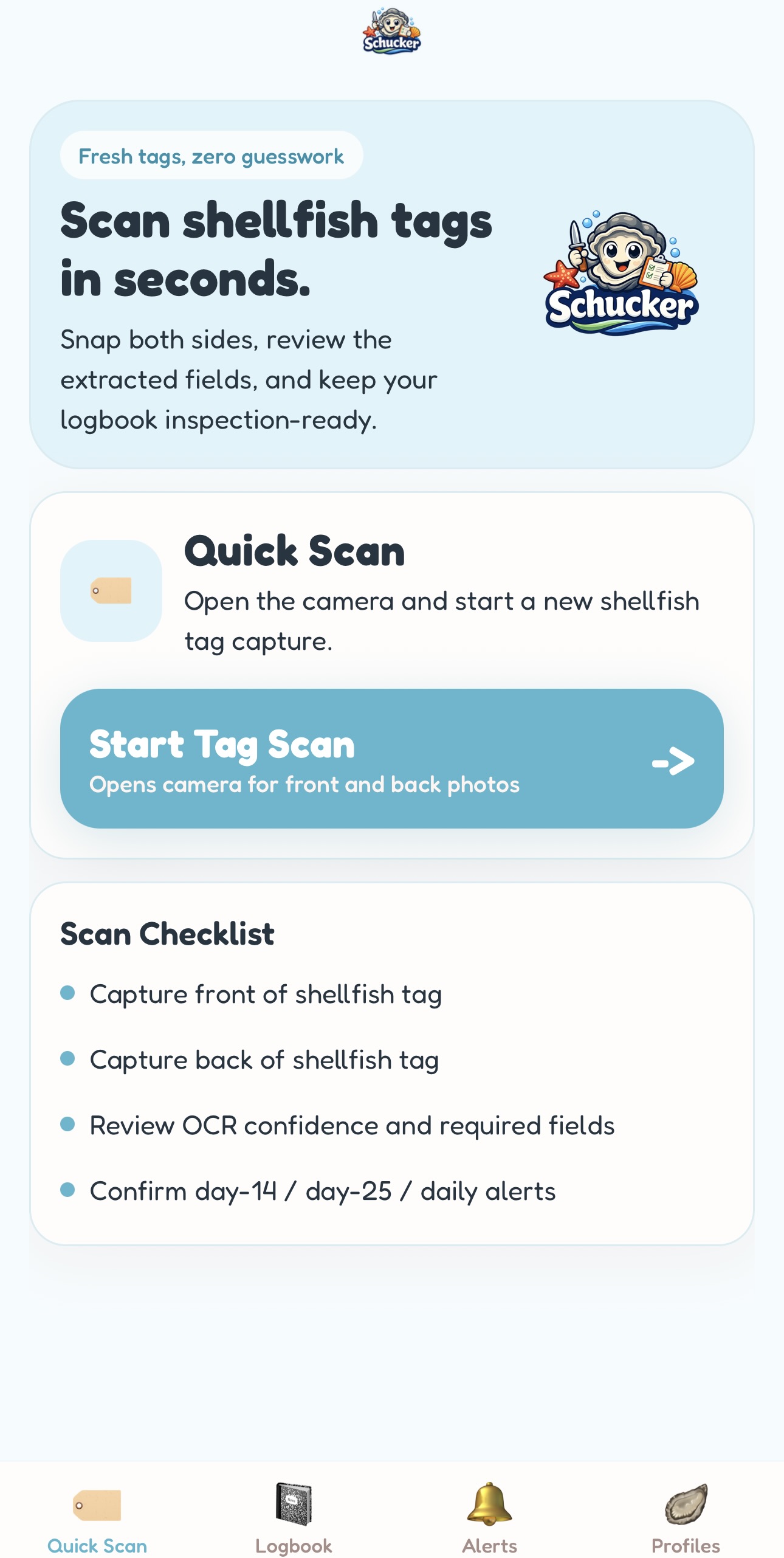 Shucker quick scan screen